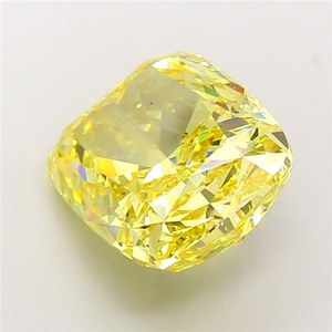 Fabrication de bijoux fins, diamant de laboratoire de qualité supérieure, taille coussin, jaune vif fantaisie, certifié IGI, coupe excellente, pierre précieuse CVD en vrac. - Product Image 2