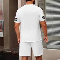 Ensemble décontracté d'été pour homme : T-shirt blanc oversize avec logo personnalisé et short assorti, respirant, 100 % polyester tricoté