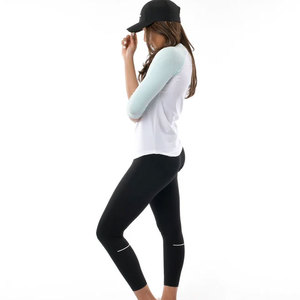 Nueva Camiseta Deportiva de Punto para Mujer, 100% Algodón, Diseño de Mangas Raglán, Corte Largo y Ajustado, Tejido Transpirable y Elástico - Product Image 3