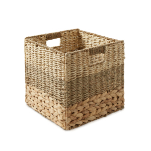 Cesta de Almacenamiento Cuadrada de Mimbre con Asas para Sala de Estar, Organizador Hecho a Mano de Estilo Bohemio - Product Image 1