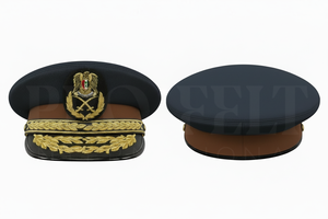 Whole Sale Cheap Price Customized Peak <b>Cap</b> Solid <b>Plain</b> Gold Embroidery Red Band Uniform Hat Custom Size Ceremonial Dress - Product Image 2