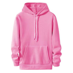 Sudadera con Capucha de Forro Polar de Poliéster y Algodón para Hombre, Diseño Sólido de Invierno, Impresión de Logotipo Personalizado, Venta al por Mayor - Product Image 3