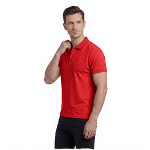 Polo de Algodón Gris de Manga Corta para Hombre, Estilo Casual, Color Sólido, Transpirable, Tejido de Punto, Corte Regular - Product Image 4
