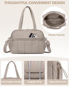Bolsa de Viaje Acolchada Tipo Duffel, Bolsa de Fin de Semana con Gran Capacidad y Bolsillo Frontal con Cremallera - Product Image 5
