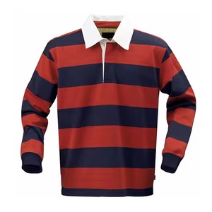 เสื้อรักบี้แขนยาวผู้ชายคุณภาพสูง ผ้าฝ้าย 100% สวมใส่สบาย ระบายอากาศได้ดี เป็นมิตรกับสิ่งแวดล้อม รับผลิตแบบ OEM - Product Image 4