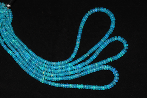 Paraiba Blue Opal Smooth Rondelle Bead Welo Opal Bead Ethiopian Opal Rondelle beads - Product Image 2