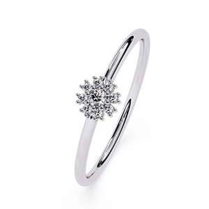 Anillos de oro macizo de 14k para mujer con diamantes de corte redondo de diseño minimalista, para regalo, compromiso, aniversario, boda - Product Image 6