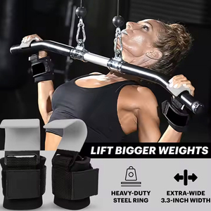 Crochets de levage robustes pour fitness, avec support de poignet réglable, pour entraînement de musculation, soulevé de terre et tractions - Product Image 5