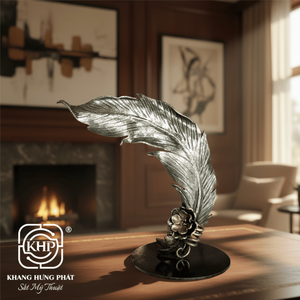 Escultura de Plumas de Hierro Forjado Hecha en Vietnam, Decoración Tradicional Moderna para el Hogar, Regalos, Artesanías, Feng Shui, Personalizada en 3D - Product Image 4