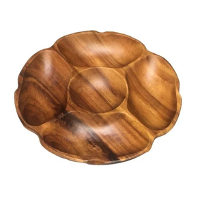 Wood Dry Fruit Tray Decorative Coffee Table Item <b>Popcorn</b> Compartment Snack Serving Tray Multipurpose Dry Fruit Holder - Product Image 2