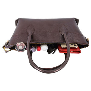 Women Genuine Leather Metallic Copper Shoulder <b>Backpack</b> Bag Two Handles Zipper Closure Luxury Travel Handbag Durable Premium - Product Image 4