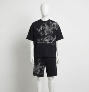 Conjunto de Ropa Vintage de Verano Personalizada para Hombre, Camiseta con Pantalones Cortos a Juego, Camiseta y Pantalones Cortos con Estampado Deslavado al Sol - Product Image 6