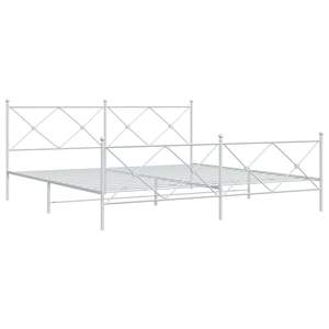 Base de Cama Rectangular de Acero Blanco de 76 x 80 Pulgadas, Camas Metálicas - Product Image 2