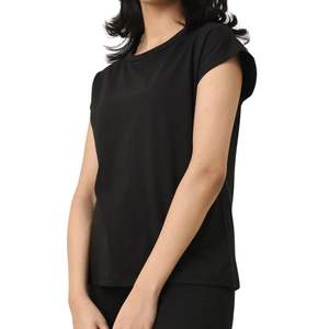 Women <b>Black</b> Crew Neck Cap Sleeve T Shirt Relaxed Fit Cotton Casual <b>Summer</b> Basic <b>Top</b> Soft Comfortable Daily Wear Women - Product Image 5