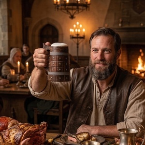 Chope à bière en bois artisanale avec détails en métal, vaisselle vintage de qualité alimentaire pour détaillants et revendeurs - Product Image 4