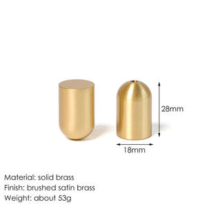 Bouton de meuble moderne en laiton massif en forme de capsule, finition or brossé, pour tiroir de cuisine, armoire et quincaillerie de mobilier - Product Image 4