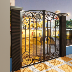 Portail en fer forgé sur mesure pour maisons avec allée et clôture décorative pour entrée de jardin, design pour villas avec revêtements en poudre - Product Image 6