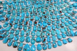 Cuentas de Turquesa Egipcia Natural Prince Mines en Forma de Pera, Cuentas de Piedras Preciosas Lisas en Forma de Lágrima para la Fabricación de Collares y Joyería - Product Image 3