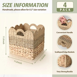 <b>Basket</b> Seagrass water hyacinth and paper Handmade <b>Storage</b> <b>Basket</b> Wholesale eco-friendly Made in Vietnam - Product Image 4