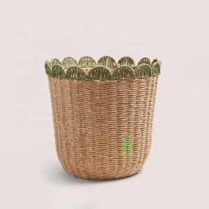 Bolsa de Almacenamiento Rectangular Multifuncional de Seagrass Tejida a Mano, Estilo Bohemio, Ecológica, con Diseño de Piña, Natural, de Vietnam, Fábrica HNH Craft - Product Image 3