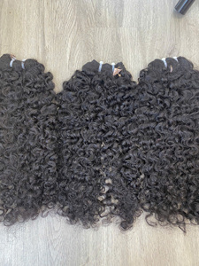 Pixie Curl Noir Couleur Ensemble En Gros 100% Cru Vierge Vietnamien Cheveux Humains Super Double Dessiné Extension de Cheveux - Product Image 6