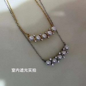 Collier de perles d'eau douce naturelles 4-5 mm, chaîne de clavicule en argent S925, sans défaut, petit modèle, sans défaut, souriant - Product Image 4