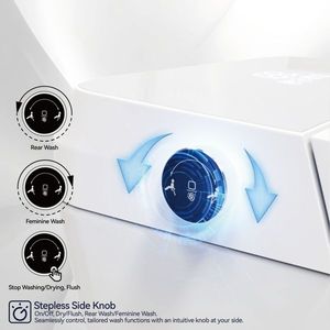 Inodoro Inteligente con Botón de Descarga a Presión, Compatible con ADA, Apertura y Cierre Automáticos, Sensor de Pie, Asiento con Calefacción - Product Image 5