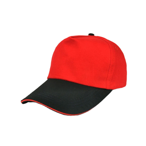 Gorra de Béisbol Unisex Roja y Negra de 6 Paneles, Ajustable, de Lona de Color Sólido, Transpirable, Impermeable, Estilo Deportivo Informal para Adultos - Product Image 1