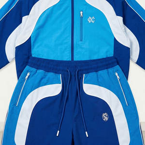 Ensemble de survêtement coupe-vent ample et imperméable pour homme, style streetwear, avec fermeture éclair, grandes tailles personnalisées - Product Image 4