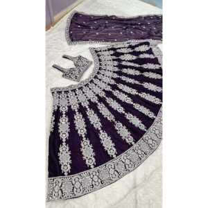 ชุดราตรีออกแบบหรูหรา lehenga choli กับด้ายและลำดับการทำงานสำหรับงานปาร์ตี้ - Product Image 5