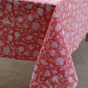 Nappe en coton imprimée à la main motif floral, style campagnard indien et français, pour salle à manger et mariage - Product Image 2