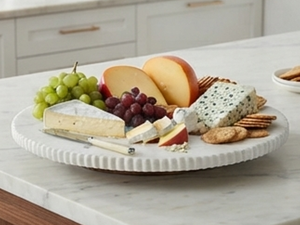 Plateau tournant élégant en marbre à un seul niveau pour la présentation sur la table de cuisine ou de salle à manger - Product Image 5