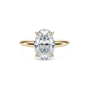 Skinny Willa Lab Grown Diamond <b>Ring</b>-Custom Oval Cut 14K Solid Gold 3.00 Carat Jewelry for <b>Wedding</b> Engagement Anniversary Gift - Product Image 5