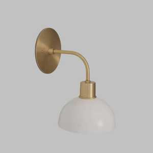 Minimalist Brass Wall Sconce With White Globe Shade Indoor Decor Lighting Fixture For Bedroom - Product Image 3