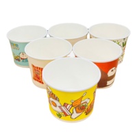 Boîte d'emballage alimentaire jetable personnalisée, conteneur, bols à salade, bol en papier kraft avec couvercle, bol à salade à paroi simple écologique