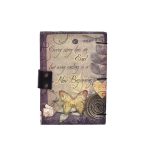 A5 Vintage Handmade Paper <b>Notebook</b> with Metal Lock Cardboard Cover | 100 Pages Inspirational Quote <b>Diary</b> Journal Sketchbook Gift - Product Image 2