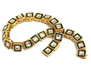 Conector Ovalado de Aleación Chapado en Oro de 18K con Cristales Golden Meena Kaari, Tamaño 11x11mm, Componentes para Joyería y Collares, Venta al por Mayor - Product Image 2