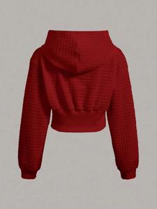 Elegante Camiseta Blanca Sólida con Capucha para Mujer, Manga Corta, Corte Ajustado, Transpirable, de Secado Rápido, con Detalle de Cordones Bordados, Lavable a Máquina - Product Image 6