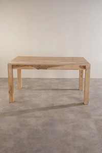 Minimalist Solid Mango Wood Dining Table - Natural <b>Light</b> Finish Rectangular Wooden Table for Home & Restaurant Pindel Handicraft - Product Image 3