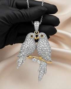 Colgante de pájaro paloma de plata de ley 925 con diamantes de moissanita VVS completos, estilo Hip Hop, para hombre, joyería de moda, colgante de Ceifador con incrustaciones de circonitas. - Product Image 1