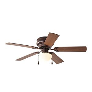 Ventilateur de plafond Hugger à profil bas de 44 pouces avec lumière LED à intensité variable, télécommande, 5 pales, bronze - Product Image 3