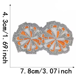 Écusson brodé personnalisé de haute qualité avec logo, style cœur et fleur, en tissu sergé écologique, thermocollant ou à coudre pour vêtements - Product Image 5