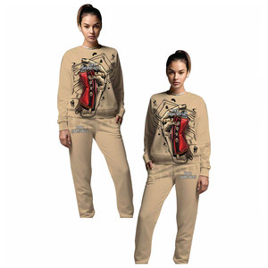 Nuevo Diseño, Conjunto de 2 Piezas para Mujer, Marca Privada, Algodón, Ropa Deportiva Estampada para Mujer - Product Image 4