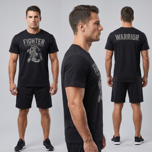 Écologique Durable Microfibre Confortable Respirant Tricoté Impression Personnalisée Production en Usine T-shirt Slim Crew pour Hommes - Product Image 2