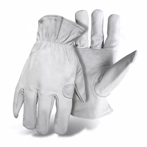 Guantes de Trabajo Vantrex Industries de Cuero Vacuno Blanco Resistentes al Calor ANSI/ISEA Nivel de Corte 1 Sin Orificio para el Pulgar para Trabajos de Construcción - Product Image 1
