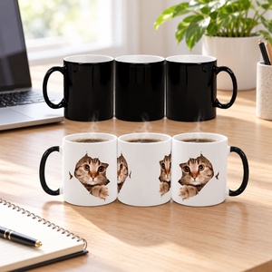 Mug en céramique personnalisé 11oz, impression UV sensible à la chaleur, impression par sublimation, tasse à café magique pour cadeau d'entreprise, faible MOQ - Product Image 2