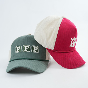 Wholesale Customizable Sports Baseball <b>Cap</b> 100% Polyester Common Fashionable <b>Corduroy</b> Embroidered Logo Curved Outdoor Design - Product Image 5