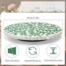 Plateau rotatif à double niveau pour épices ILAHI, plateau Lazy Susan réglable, multifonctionnel, imperméable, léger, couleur élégante - Product Image 4