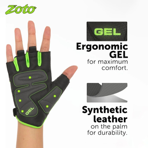 Gants de sport ZOTO à demi-doigts avec paume rembourrée en cuir pour la musculation, les tractions, l'entraînement, équipement de fitness pour hommes et femmes - Product Image 4