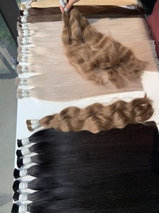 Precio al por mayor Extensiones de cabello a granel Cabello virgen Double Drown 100 gramos Colores oscuros 20 pulgadas - Product Image 3